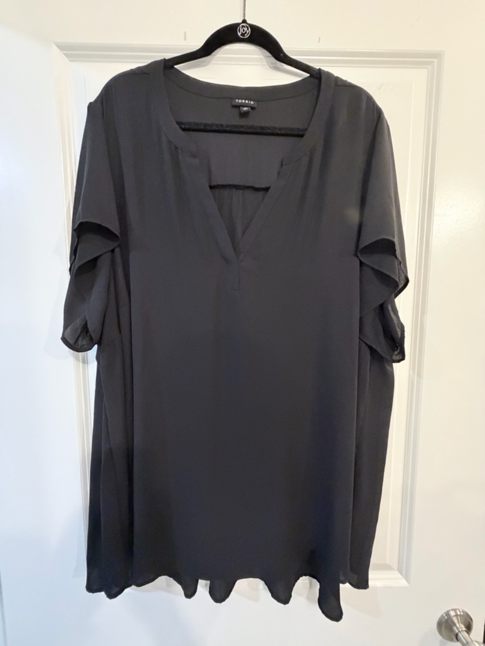 torrid Black V-Neck Flutter Sleeve Tunic